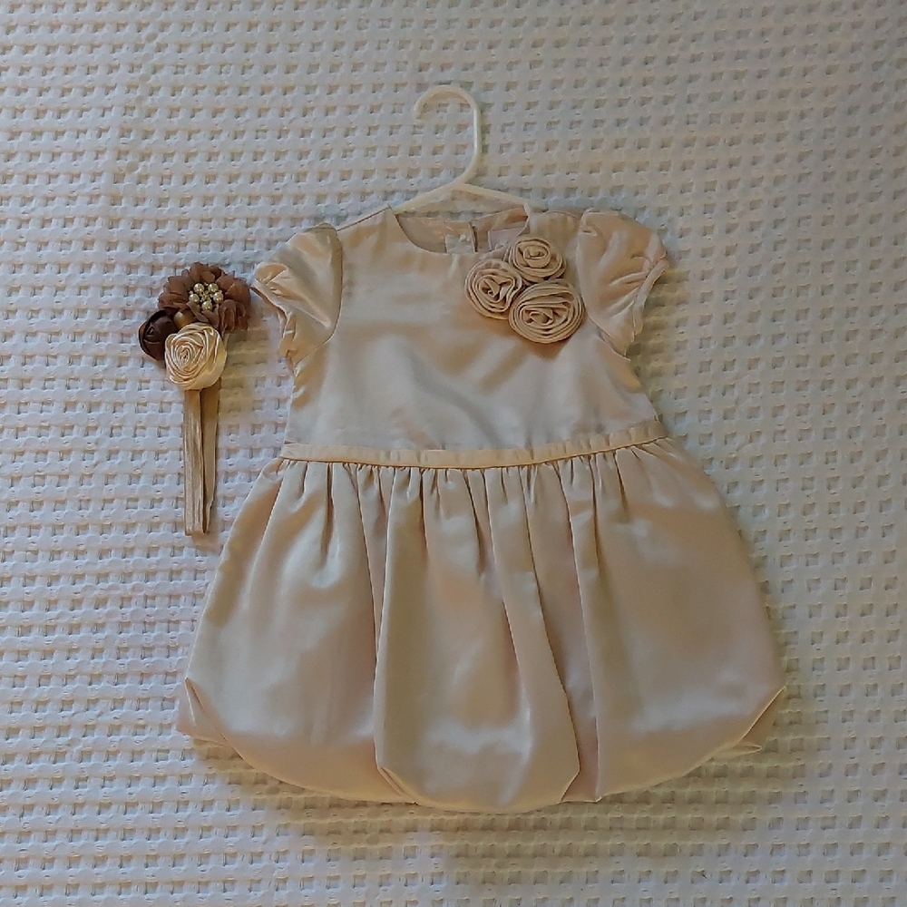 Janie and Jack Cream Formal Dress with Floral Accents
